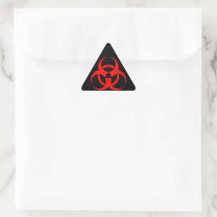 Red Biohazard Symbol Triangle Sticker