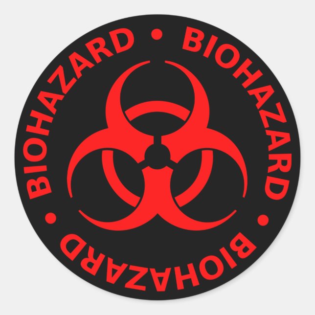 Red Biohazard Warning Sticker (Front)