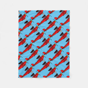 Red Biplane Fleece Blanket