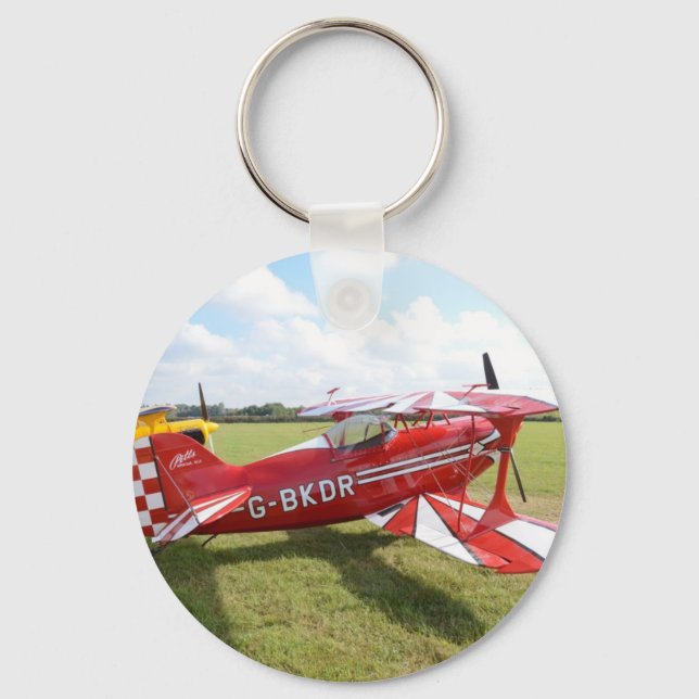 Red Biplane Key Ring (Front)