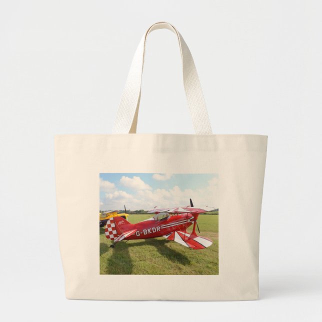 Red Biplane Large Tote Bag (Front)