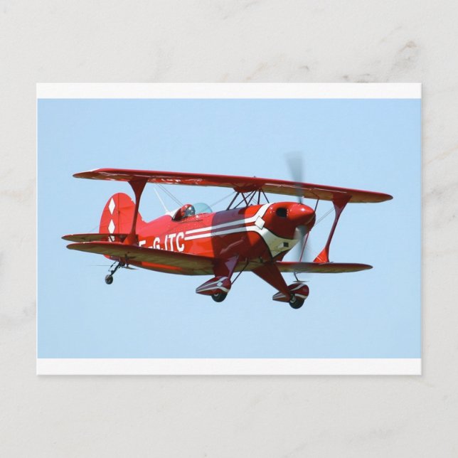 Red Biplane Postcard (Front)