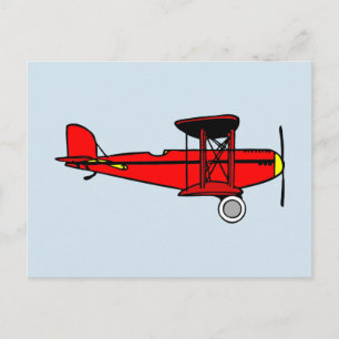 Red Biplane Postcard