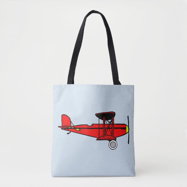 Red Biplane Tote Bag (Front)