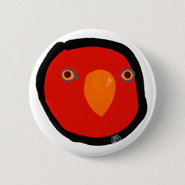 Red birb "GUMI" 6 Cm Round Badge (Front)