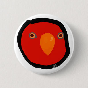 Red birb "GUMI" 6 Cm Round Badge