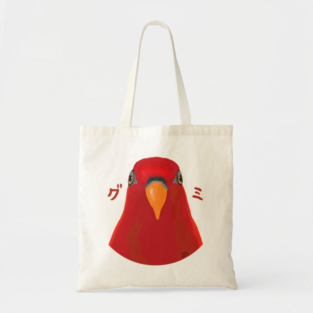 Red birb “GUMI” Tote Bag (Front)