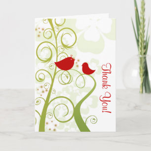 Red Bird All Ocassion Thank You Note Card
