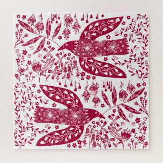 Red Bird Art Jigsaw Puzzle