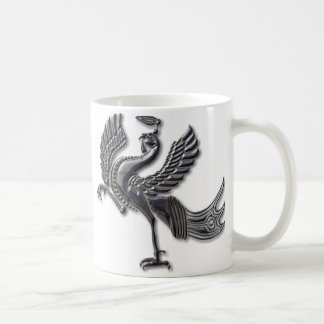 Red Bird blk glass Coffee Mug