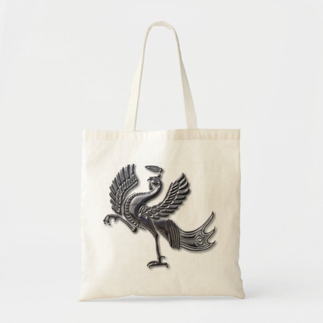 Red Bird blk glass Tote Bag (Front)