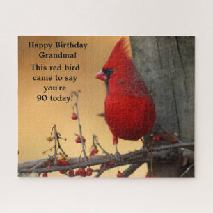 Red Bird Cardinal Birthday Gift Grandma Jigsaw Puzzle