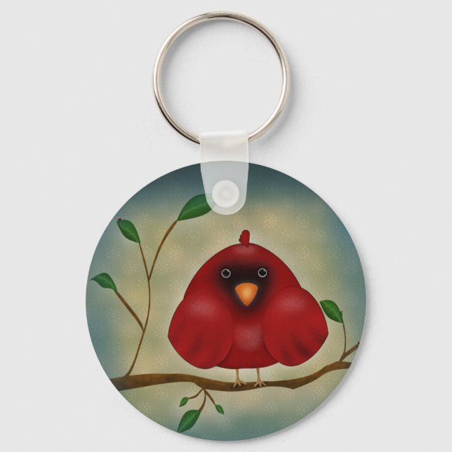 Red Bird Cardinal Key Ring (Front)