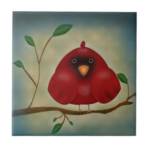 Red Bird Cardinal Tile