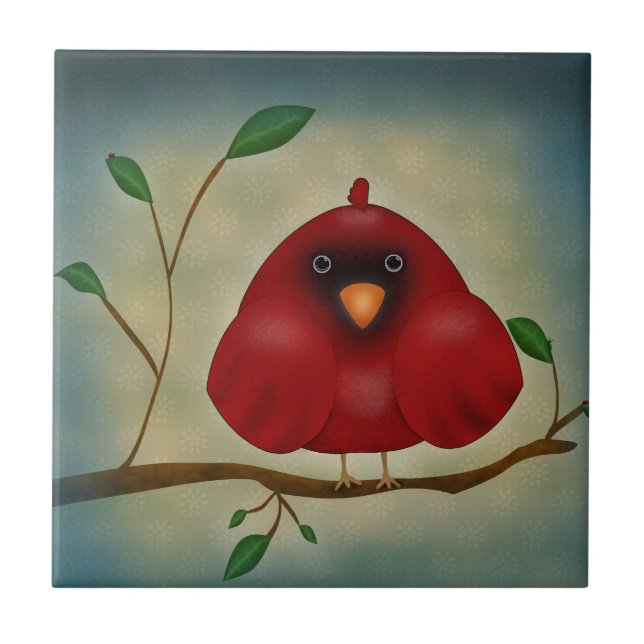 Red Bird Cardinal Tile (Front)