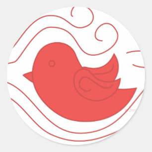 Red BIrd Fly Classic Round Sticker