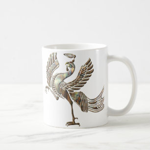 Red bird heated copper coffee mug