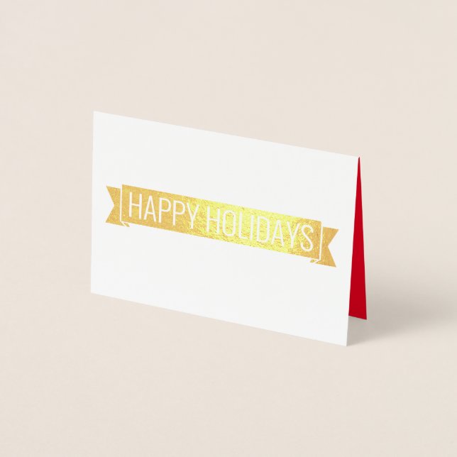 red bird in snow - Happy Holidays  Foil Card (Front)