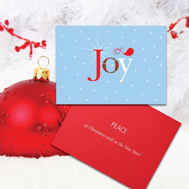 Red Bird Joy Snow Holiday Card (Creator Uploaded)