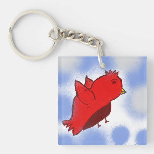 Red Bird Key Ring