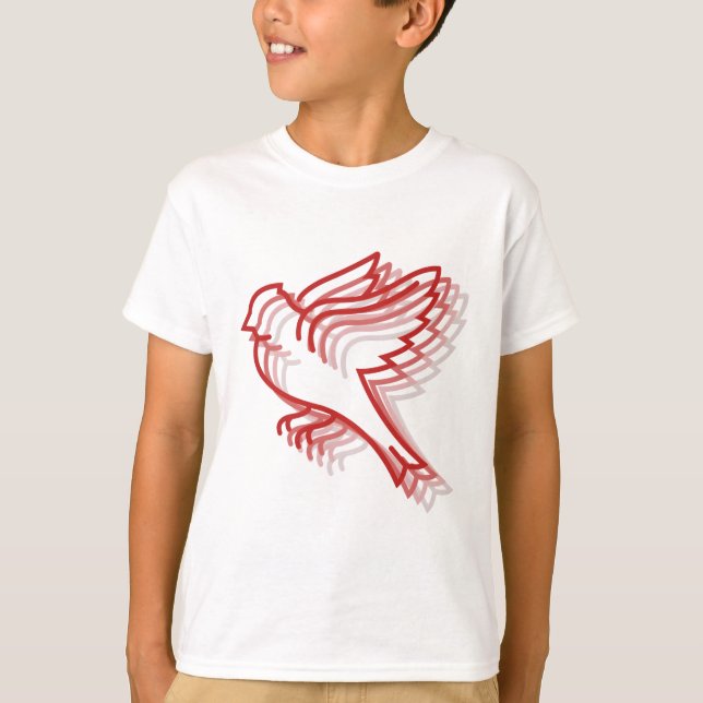 red bird layered animal T-Shirt (Front)