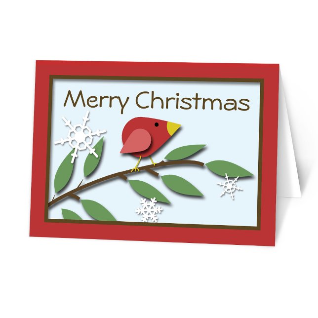 Red Bird on a Branch Merry Christmas Card (Red Bird on a Branch Merry Christmas Card from Starzraven on Zazzle.)