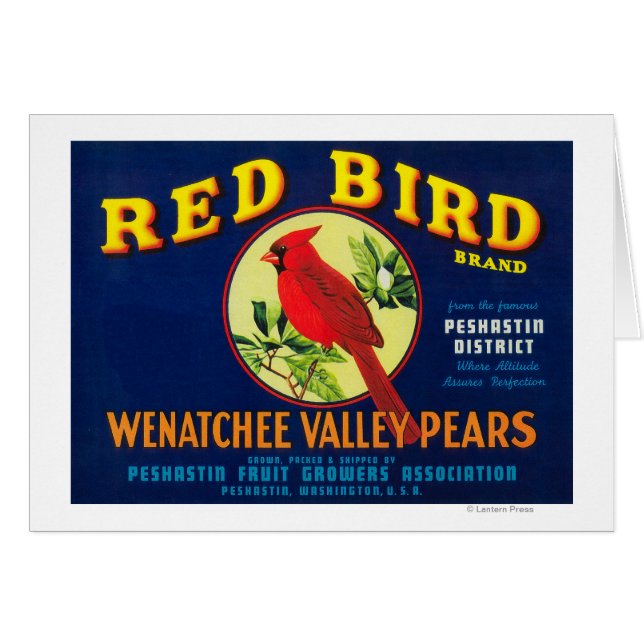 Red Bird Pear Crate LabelPashastin, WA (Front Horizontal)