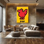 Red Bird Pop Art – Cartoon Animal Silhouette Poster<br><div class="desc">This red bird pop art poster shows a playful silhouette on a bright yellow background. With bold lines and a minimalist cartoon style,  it’s part of the Pop Animal Collection,  perfect for colourful interiors and pop art lovers.</div>
