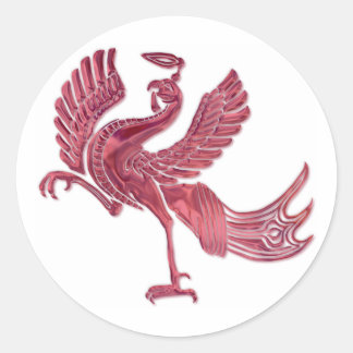 Red Bird red glass Classic Round Sticker
