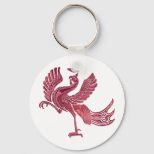 Red Bird red glass Key Ring