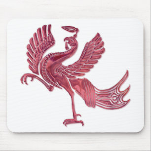 Red Bird red glass Mouse Mat
