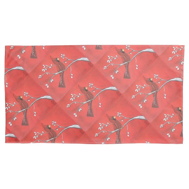 Red Bird Rhapsody Pillowcase (Front)