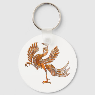 Red bird rust blk key ring