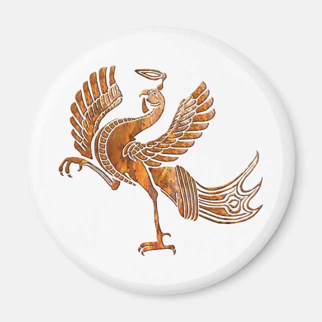 Red bird rust blk magnet (Front)