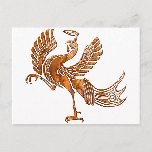 Red bird rust blk postcard (Front)