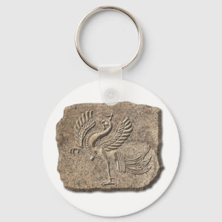 Red bird stone key ring