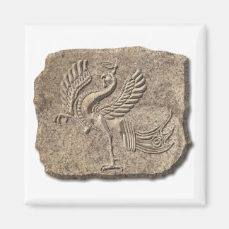 Red bird stone magnet