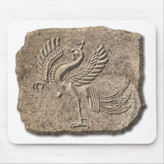 Red bird stone mouse mat