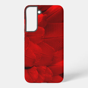 Red bird wing feathers pattern samsung galaxy case