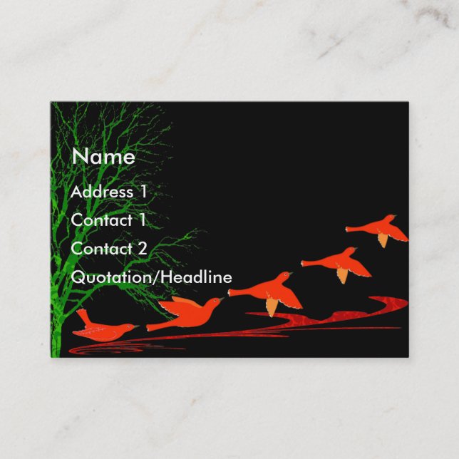 Red Birds in Flight - Customised Business Card (Front)