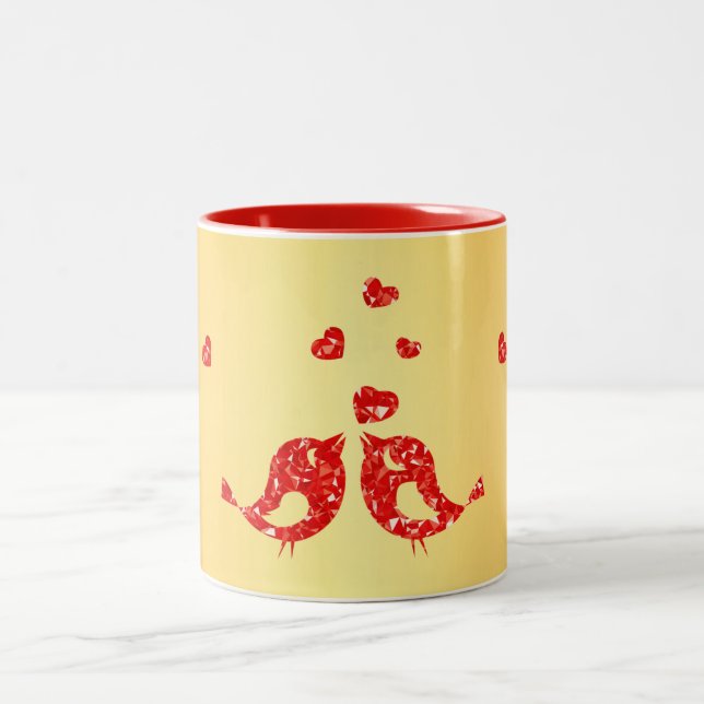 Red Birds Two-Tone Coffee Mug (Center)