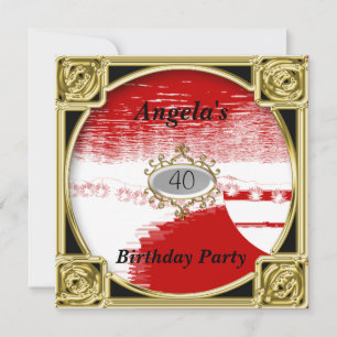 Red birthday Invitation Red