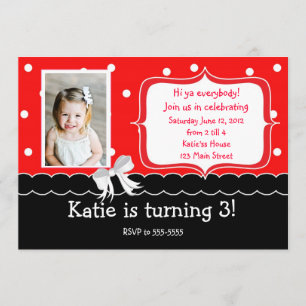 Red Birthday Party invitation