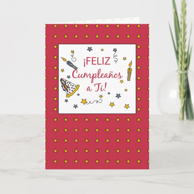 Red Birthday, Spanish Card (Front)