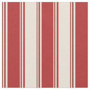 Red & Bisque Coloured Lined/Striped Pattern Fabric