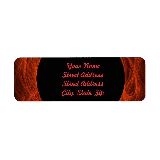 Red & Bl Fractal Background Return Address Sticker (Front)