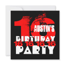 RED BLACK 16th Birthday Party 16 Year Old V08