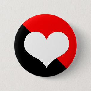 Red & Black 6 Cm Round Badge