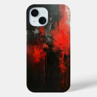 Red Black Abstract Art