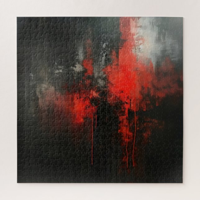 Red Black Abstract Art Jigsaw Puzzle (Vertical)
